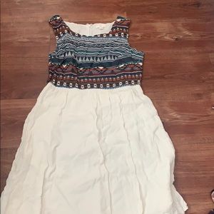 Aztec design on the top of the dress